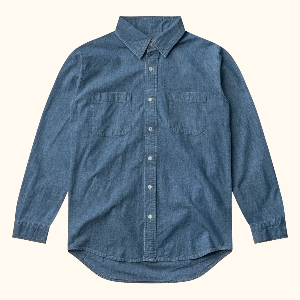 John Wayne Western Goods THE "ETHAN" SHIRT - BLUE STEEL CHAMBRAY Size 3X